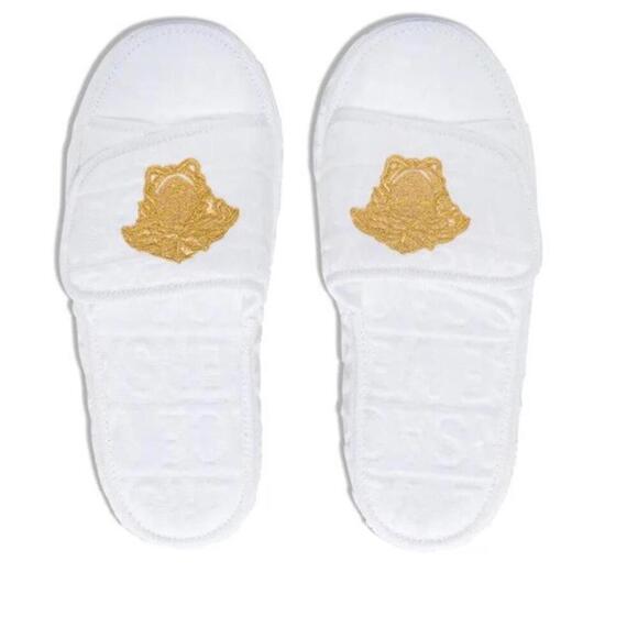 $475 White Versace Medusa Head Fabric platform slippers Size 41 main image 9